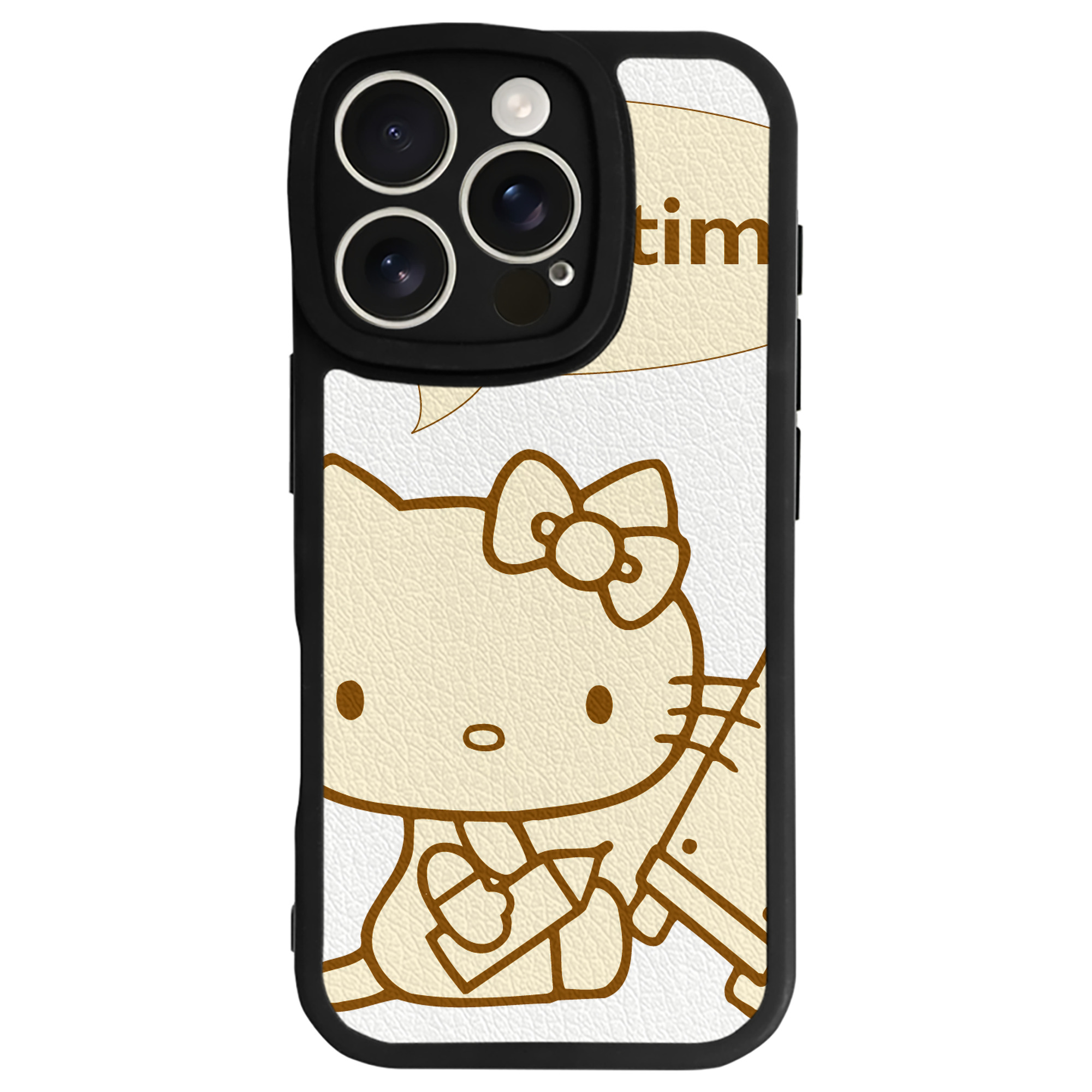 （画像用） Hello Kitty ハローキティ 【iPhone 16シリーズ対応】シリコンスマホケース（レザー調） 材質：シリコン
